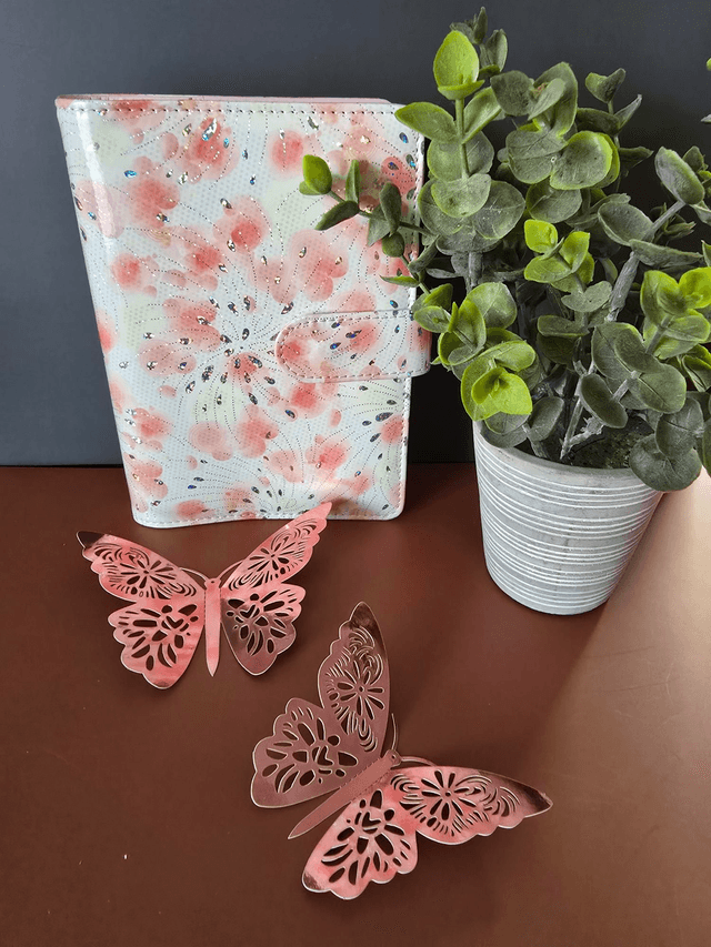 Classeur fleurs avec strass