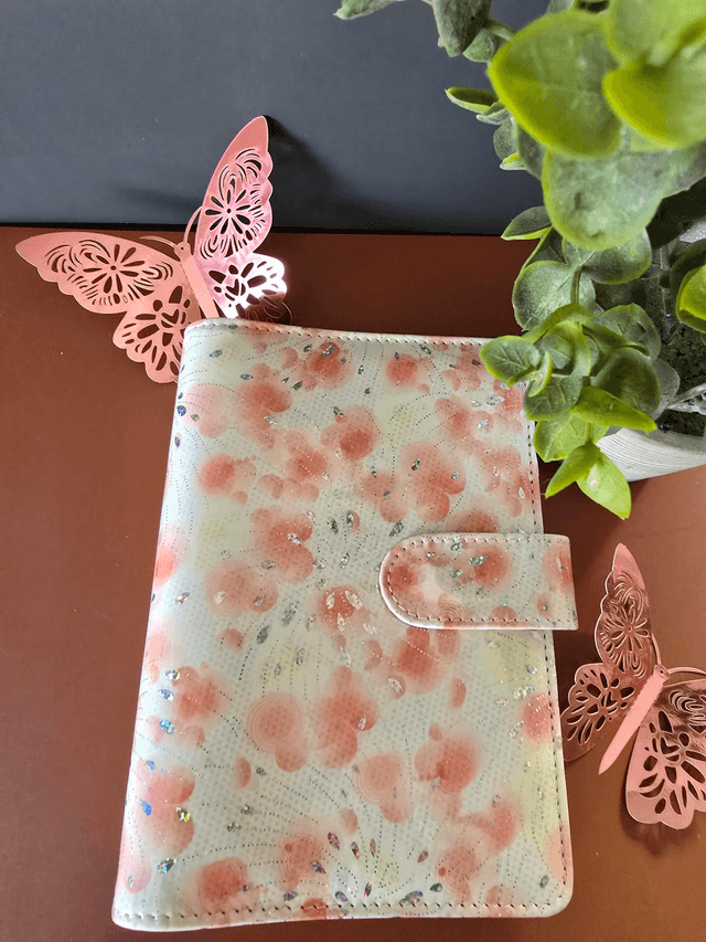 Classeur fleurs avec strass